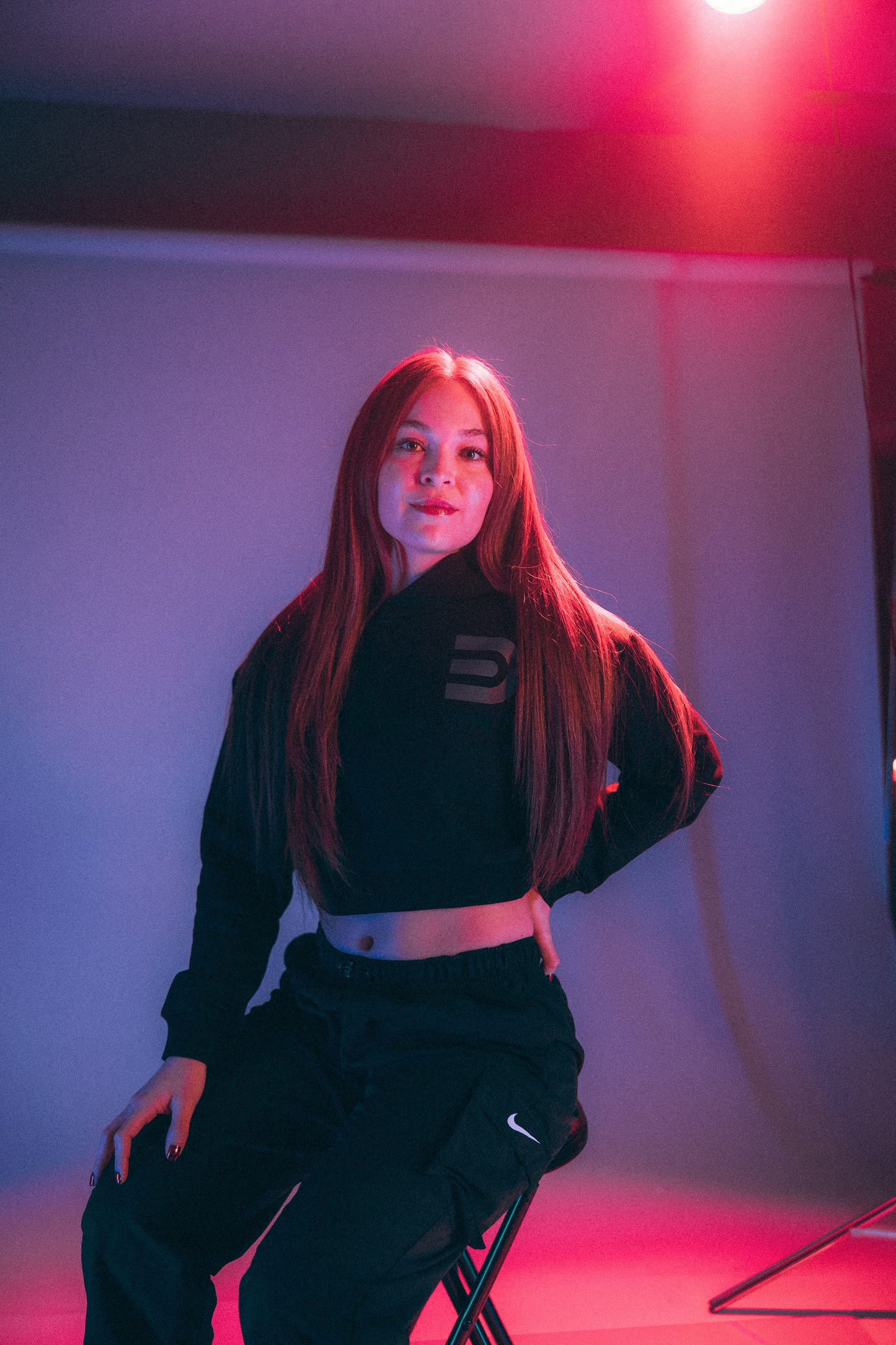 EgoDrvn Black Crop Top Hoodie (Women's)