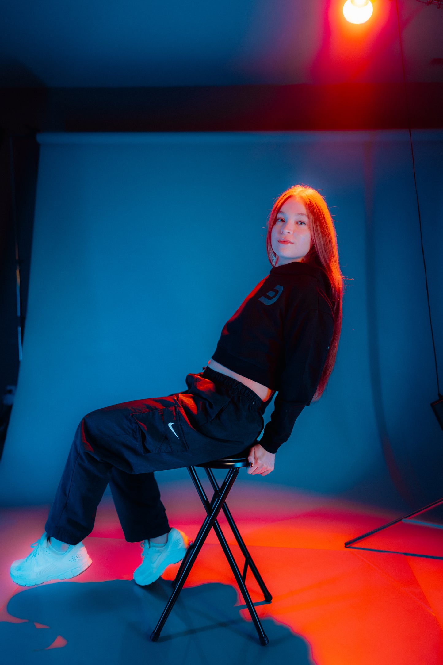 EgoDrvn Black Crop Top Hoodie (Women's)