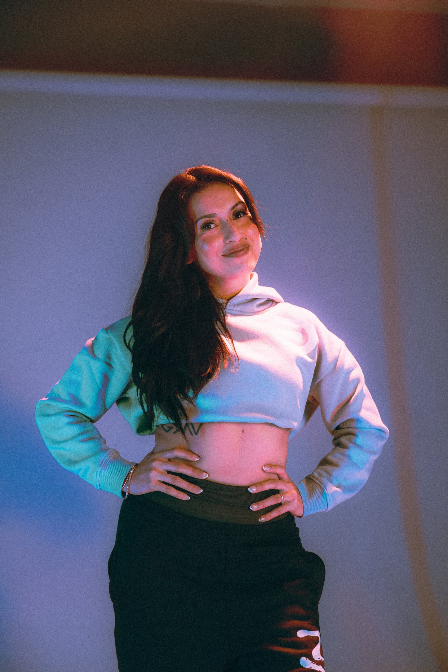 EgoDrvn Lilac Crop Top Hoodie (Women's)