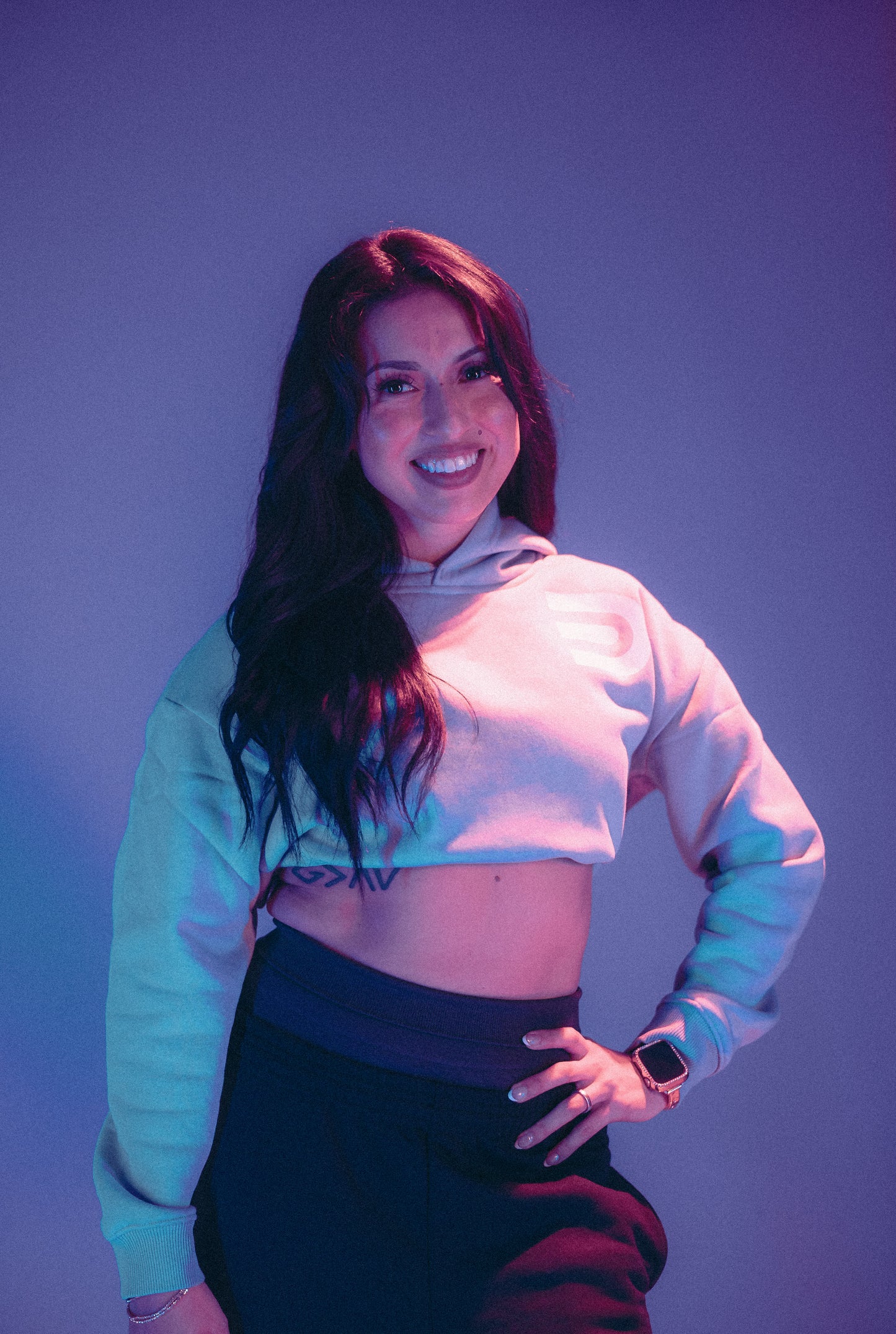 EgoDrvn Lilac Crop Top Hoodie (Women's)