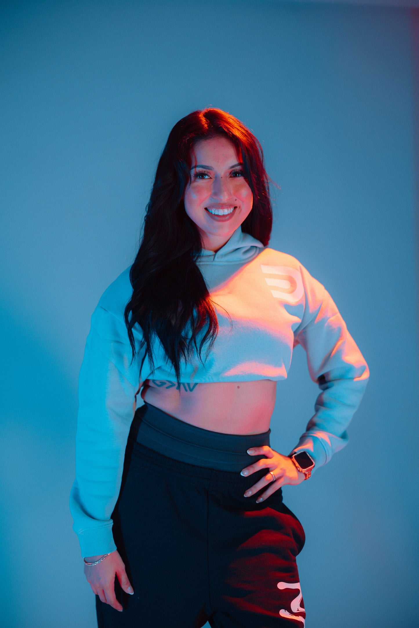 EgoDrvn Lilac Crop Top Hoodie (Women's)