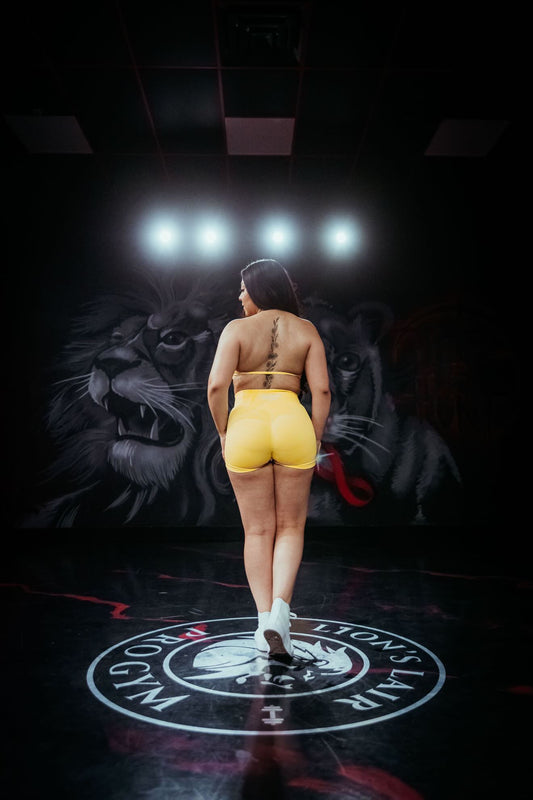 EgoDrvn Yellow Biker Shorts